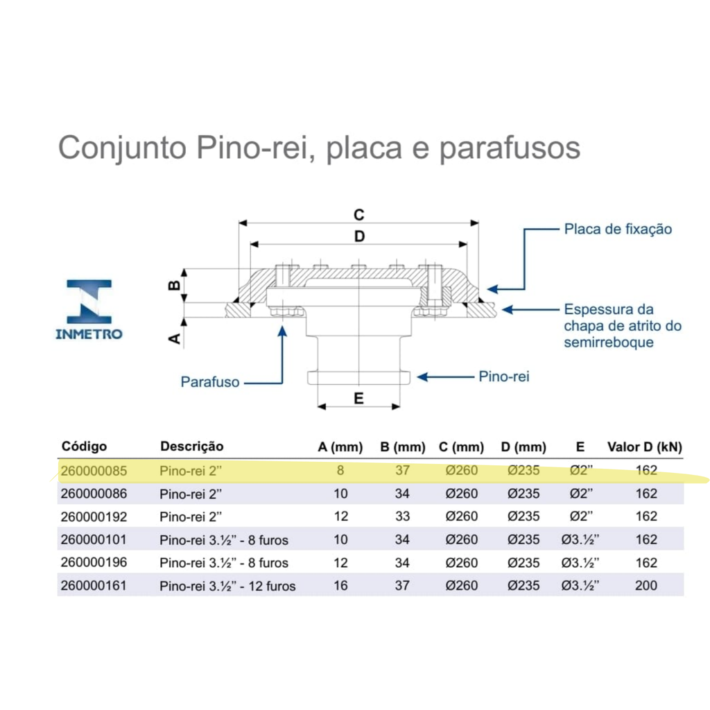 CONJUNTO PERNO REY 2 (MESA 8mm)