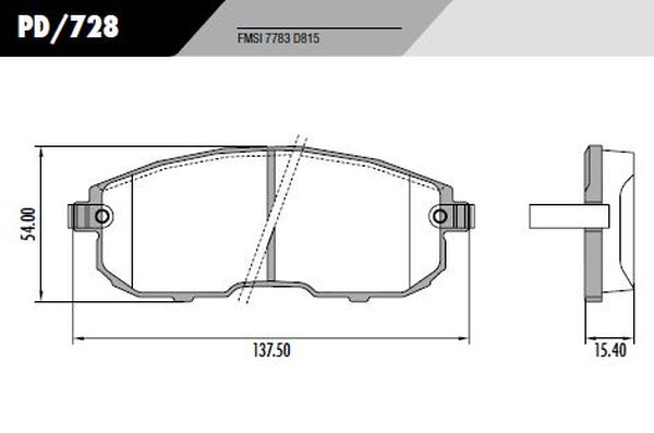 PASTILLA TIIDA SENTRA INFINITI MAXIMA  137,5x54x15,5  DEL
