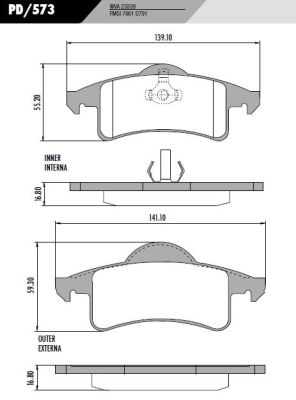 PASTILLA GRAND CHEROKEE 99>04  141/139x59,3/55,2x16,8  TRAS