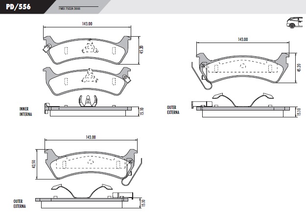 PASTILLA EXPLORER GRAND CHEROKEE  140,2x45,5x15  TRAS