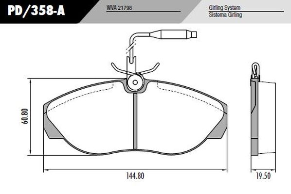 PASTILLA DUCATO BOXER JUMPER JUMPY  145x61x18,7  DEL