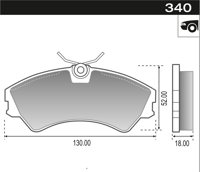 PASTILLA TRANSPORTER 14"  130x52x18  DEL