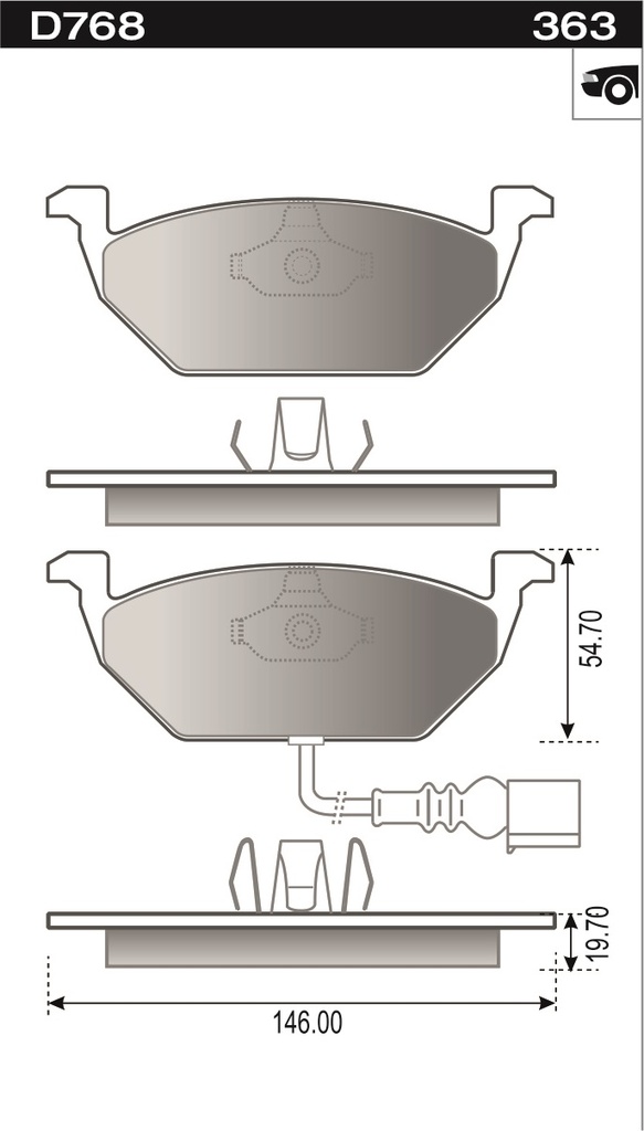 PASTILLA A3 GOLF SURAN POLO UP BORA  146x54,7x19,5  DEL