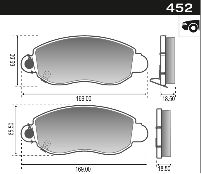 PASTILLA TRANSIT 16"  00> SIST BOCSH  168,6x65,3x18,5  DEL