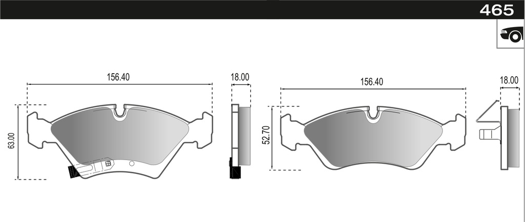 PASTILLA ZAFIRA MERIVA 14"  156,3x62,5/52,6x18/17,2  DEL 
