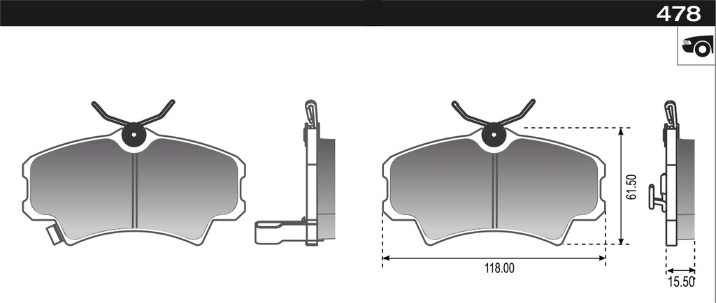 PASTILLA CIVIC BRASIL CIVIC 1.6 1.7  118x61x15,4  DEL