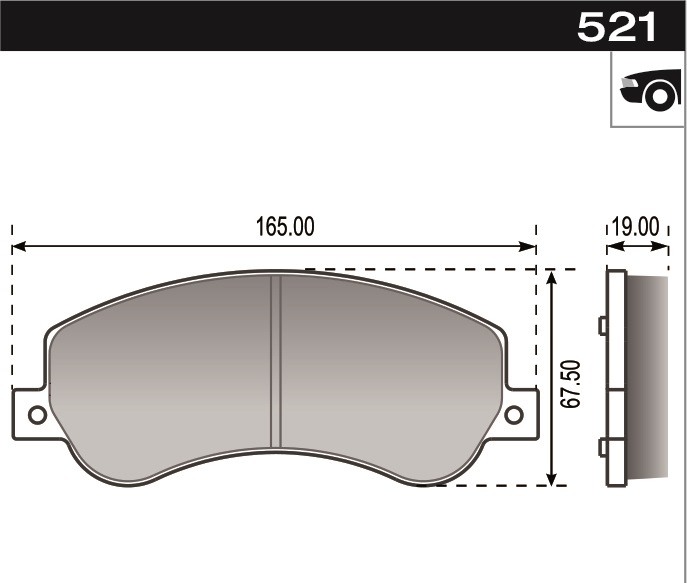 PASTILLA AMAROK 2.0 TD 10>  165x67,5x19  DEL