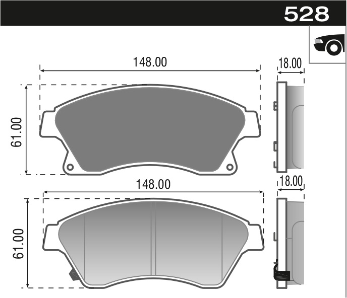 PASTILLA CRUZE LT LTZ TRACKER SONIC  148,5x60,5x18  DEL