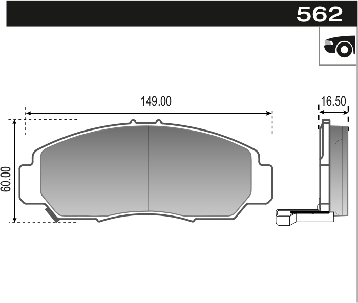 PASTILLA ACCORD 08/ CIVIC 06/15  148,8x58,7x17,3  DEL