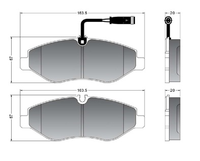 PASTILLA SPRINTER 311 415 12/ VITO  163,2x67x19  DEL