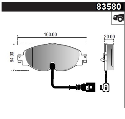 PASTILLA GOLF PASSAT A3 TT C/CABLE  160x64,5x19,3  DEL