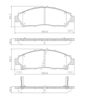 PASTILLA TOYOTA HI ACE 19/ 170x59.3x18 DEL