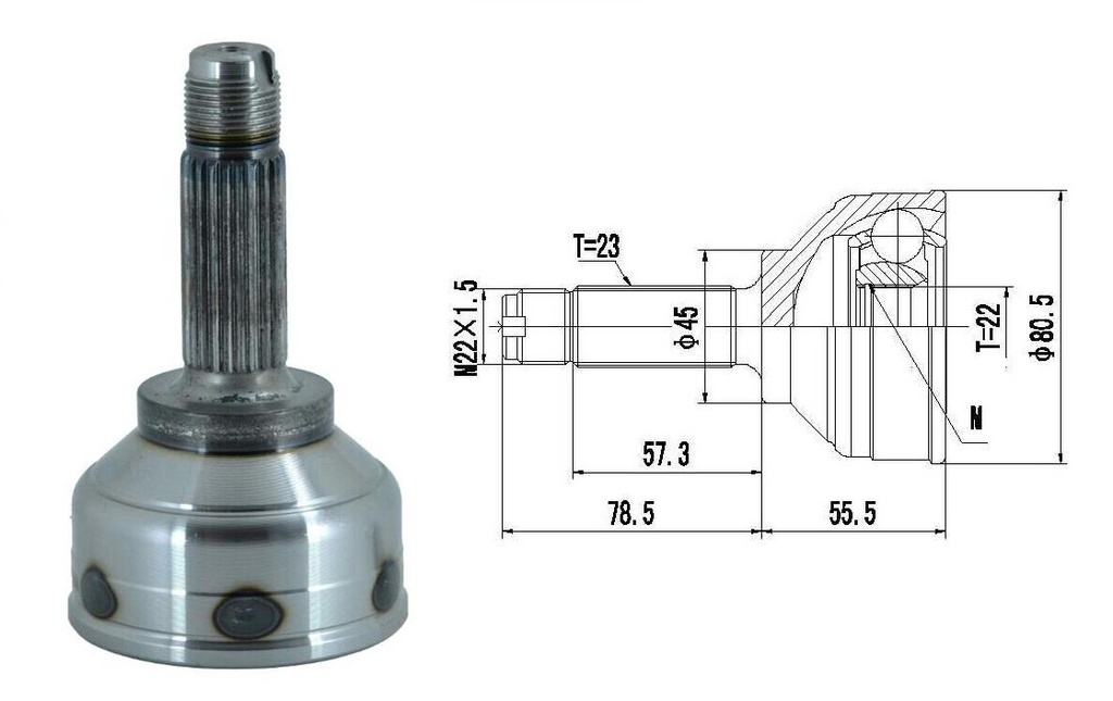 HOMOCINETICA ACCORD CIVIC  SEG.MED.  RUEDA  23/22