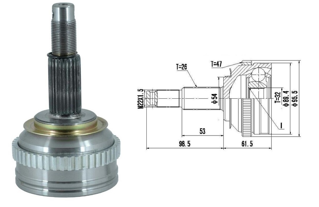 HOMOCINETICA CARAVAN  SEG.INT.  ABS47  RUEDA  26/32