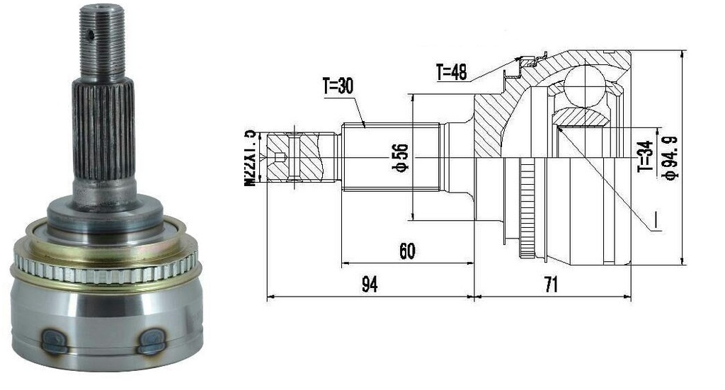 HOMOCINETICA CAMRY V6  SEG.INT.  ABS48  RUEDA  30/34