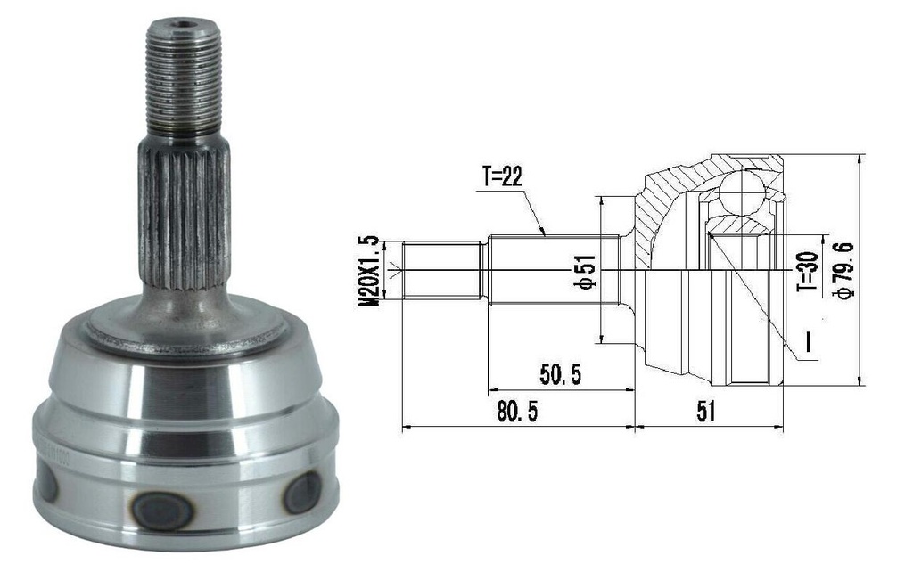 HOMOCINETICA GOL PASSAT SENDA  SEG.INT.  RUEDA  22/30