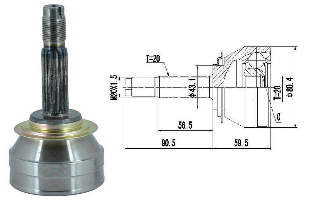 HOMOCINETICA 147 128 UNO 70S ITALIA  SEG.EXT.  RUEDA  20/20