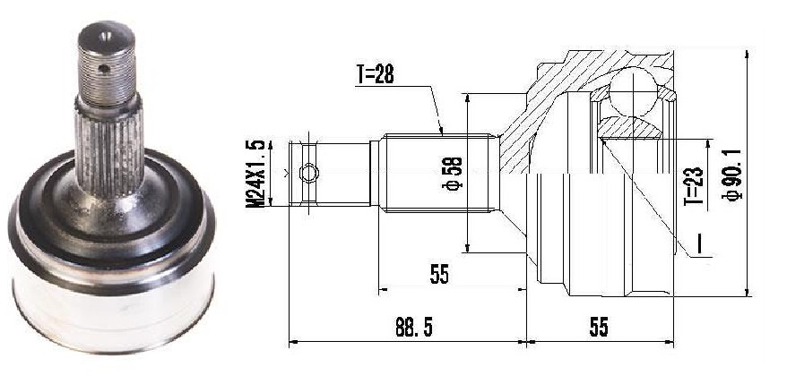 HOMOCINETICA 605 2.0  SEG.INT.  RUEDA  28/23