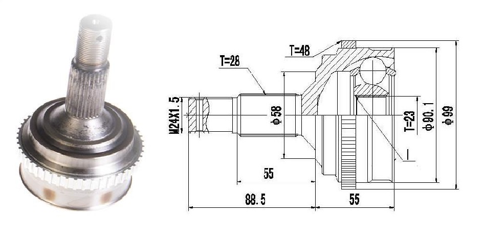 HOMOCINETICA 406 605 EXPERT  SEG.INT.  ABS48  RUEDA  28/23