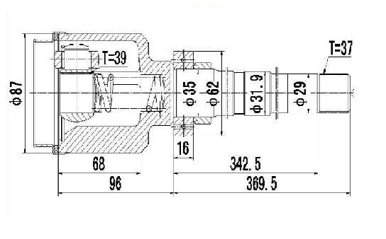HOMOCINETICA BOXER DUCATO  DER  CAJA  37/39