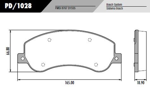 PASTILLA AMAROK 2.0 TD 10/  165X67,5x19  DEL