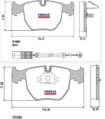 PASTILLA BMW SERIE 5 7  156,5x72x18,3  DEL