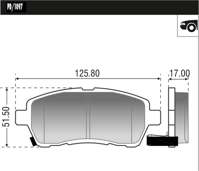 PASTILLA FIESTA KINETIC KA 09/  125x51x16  DEL