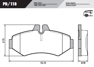 PASTILLA SPRINTER 310 312 313  125,8x61x18,2  TRAS