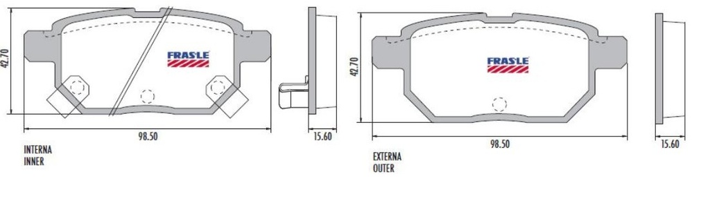 PASTILLA COROLLA XRS 12/  98,5x42,7x15,5  TRAS
