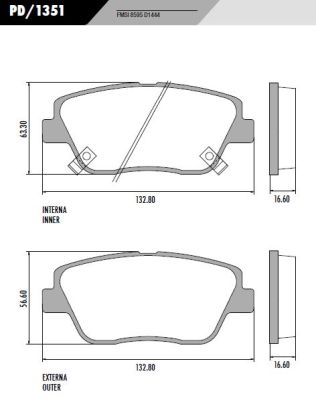PASTILLA KIA OPTIMA 10/  133x56,5x16,5  DEL
