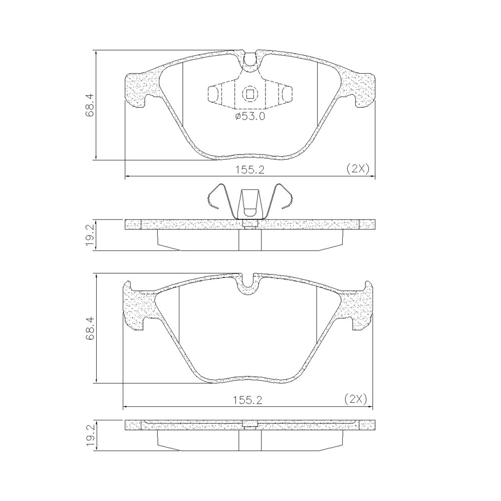 PASTILLA BMW SERIE 3 /13 X1 /16  155x68,4x19,2  DEL