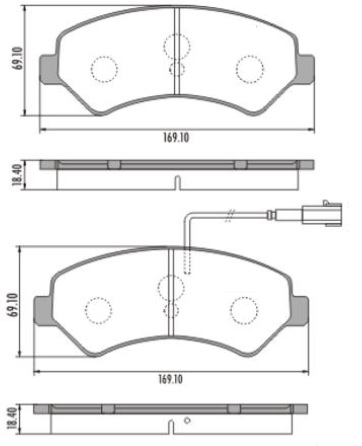 PASTILLA BOXER DUCATO 18/  169x69x18,3  DEL