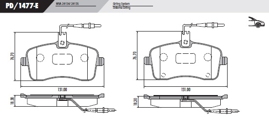 PASTILLA 407 1.8 04> GIRLING  131x76,7x18,3  DEL