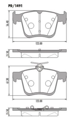 PASTILLA GOLF 1.4 TSI 12/  123x61,3/56,4x15,5  TRAS