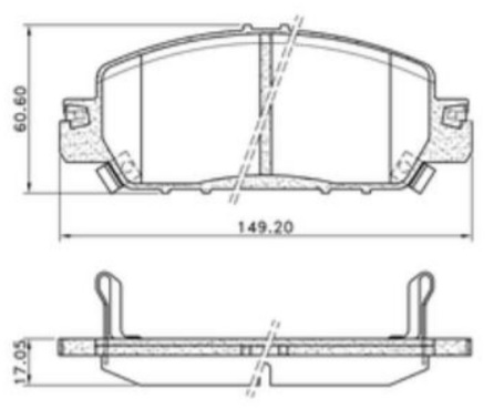 PASTILLA CIVIC TURBO 17/  149x60,6x17  DEL