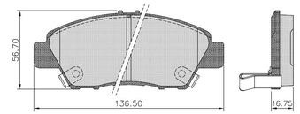PASTILLA FIT CIVIC 1.5 15/  136,3x56,3x16  DEL