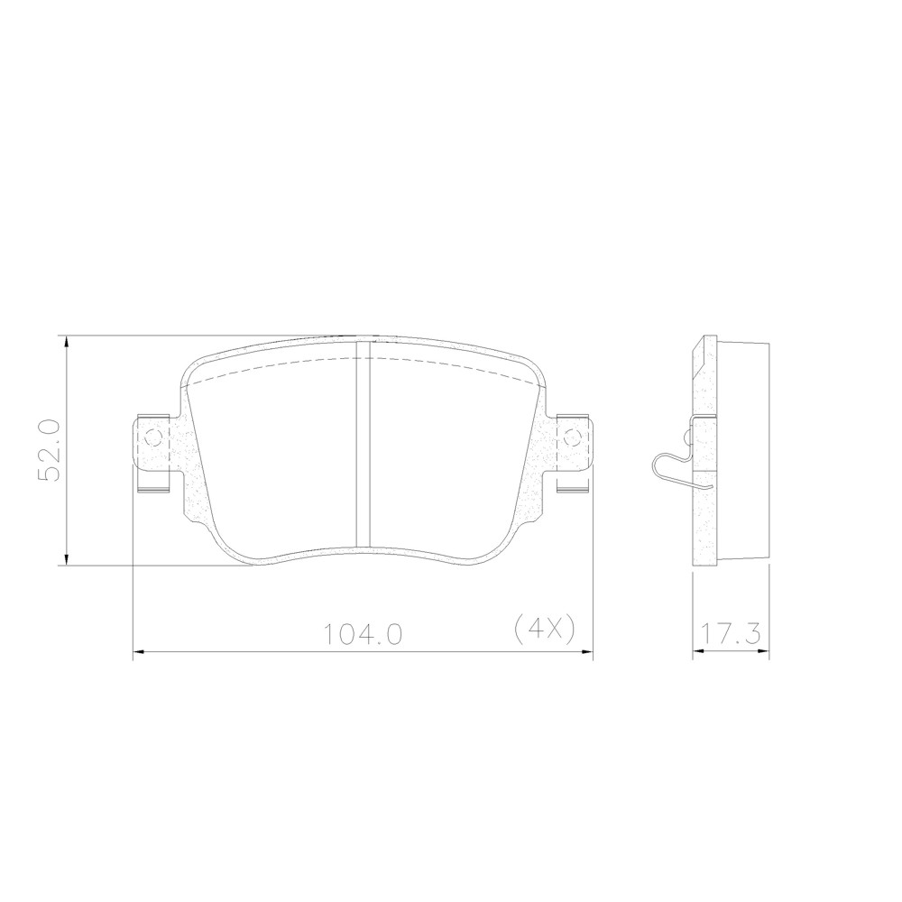 PASTILLA GOLF VII 1.4 TSI  104x52x17  TRAS
