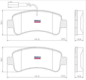 PASTILLA BOXER DUCATO HDI 17/  141,5x59x20  TRAS