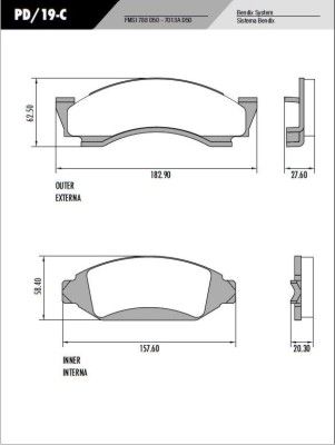 PASTILLA F100 F1000 C10 C20  183x62,5x27,6 / 157,6x58,4x20,3  DEL