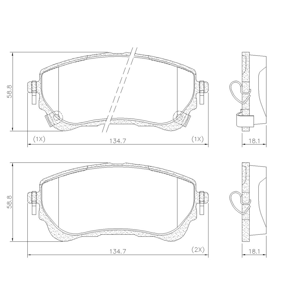 PASTILLA COROLLA HYBRID 20/  134,7x58,8x18  DEL