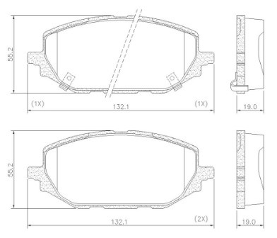 PASTILLA TRACKER 1.2 T 20/  132,3x55,5x18,7  DEL