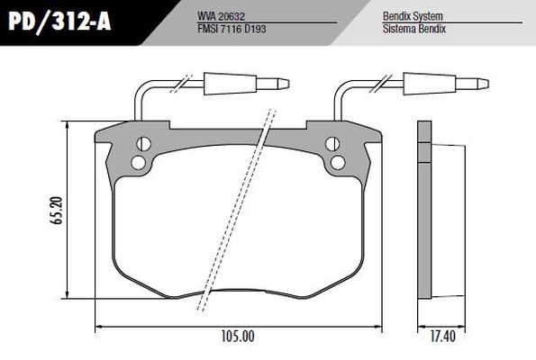 PASTILLA 504 505 PZA BX C/S RX  105x65,2x17,4
