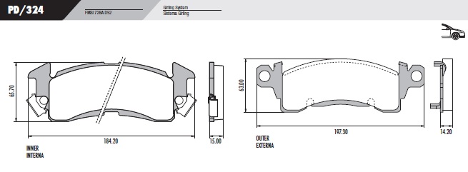 PASTILLA C10 SILVERADO  197,3x63x15/14,2  DEL