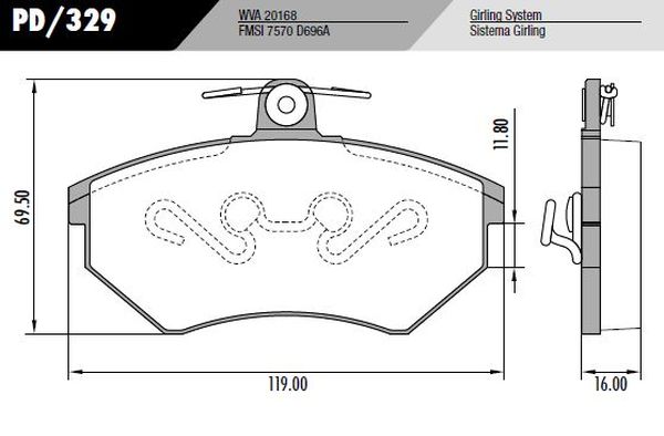 PASTILLA GOLF POLO VENTILADO  119x70x16,2/12  DEL