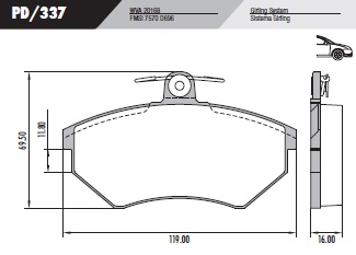 PASTILLA GOLF POLO VENTILADO  119x69,5x16/11,8  DEL
