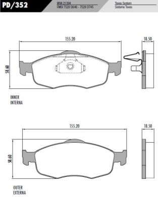 PASTILLA MONDEO  155x58,5x18  DEL