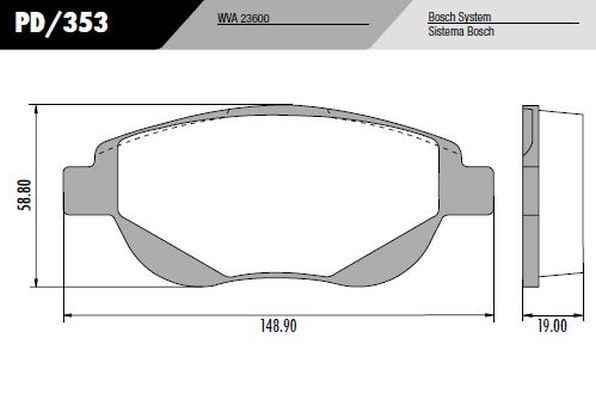 PASTILLA C4 BOSCH 2008  149x58,8x19  DEL