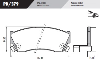 PASTILLA SUZUKI SWIFT  107,4x44,6x15  DEL