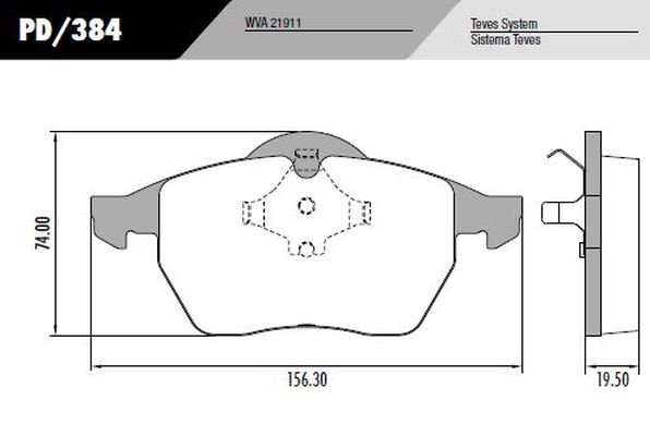 PASTILLA A4 PASSAT  156,3x74x19,5  DEL