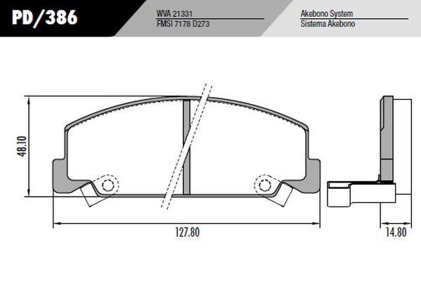 PASTILLA CIVIC 1.4  127,8x48x14,8  DEL